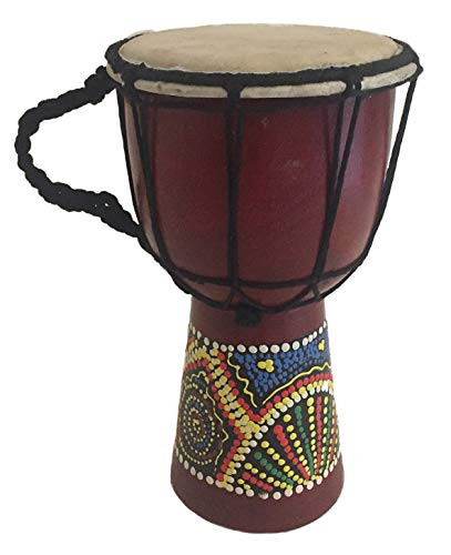 Djembe Drum Bongo Congo African Drum Wooden Hand Drum Professional Sound _ JIVE BRAND _7 inch  High _ Painted Carved_