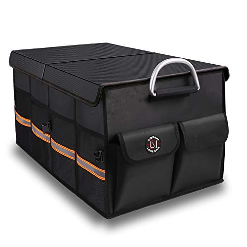Trunk Organizer_ LIBZAKI Cargo Organizer_ Premium Multi Compartments Collapsible Portable Trunk Storage for auto_ SUV_ Truck_ Minivan _Black