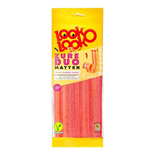 Mango Strawberry Soft Candy _ Look_O_Look _ Sour Duo Mats Mango Strawberry Flavor 20 Pieces _ Total Weight 4.41 ounce