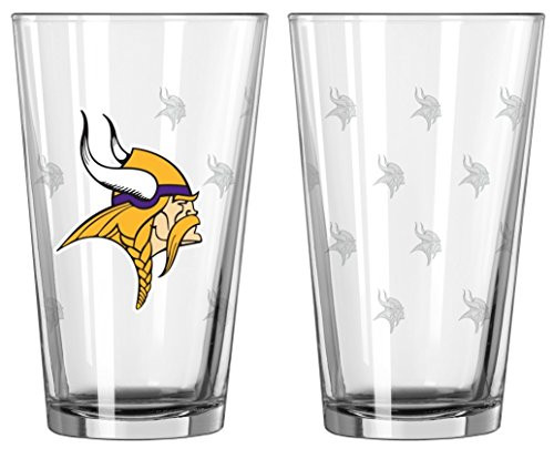 NFL Pint Glass Cup (2 Pack) - Minnesota Vikings