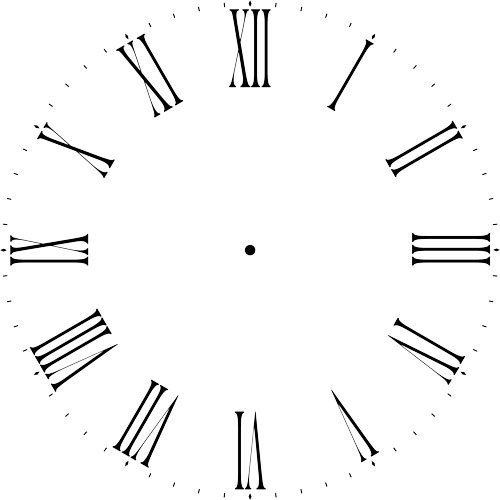 Designer Stencils Thin Roman Numeral Clock Stencil _12_40 Inch_ _ 3743 _12 Inch_ 7 mil Plastic_