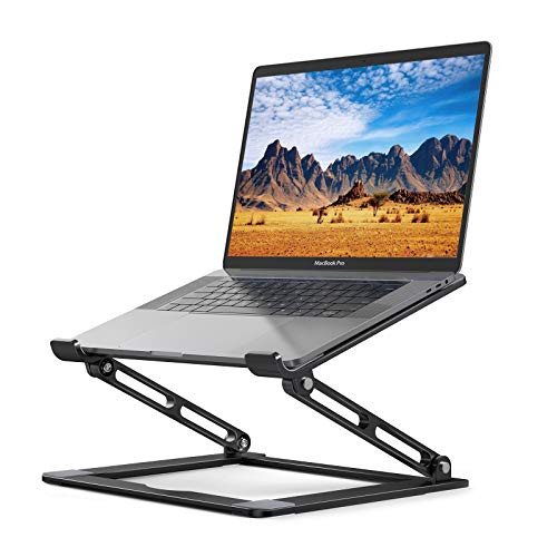 Laptop Stand Portable_ YoFeW Aluminum Laptop Riser Holder_ Ergonomic Foldable Height Adjustable Computer Notebook Stand Compatible with Mac MacBook Air Pro_ Dell XPS_ HP_ Lenovo_10_17 inch _