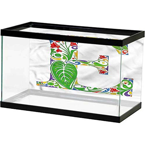 ScottDecor Letter E Seabed World Backdrop Nature Inspired Patern Side Aquarium Poster Background Decoration L30 X H12 Inch