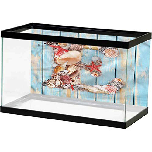 ScottDecor Letter E Aquarium Background Sticker Underwater Stylized E Underwater World Backdrop Aquarium Corals Photography L30 X H12 Inch