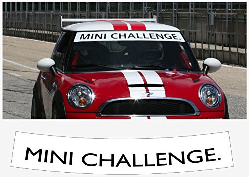 MINI Challenge windscreen sun stripe decal _white Ð black_