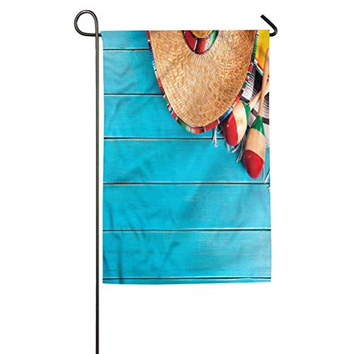 ParadiseDecor Mexican Yard Flag Outdoor Funny Decorative Flags Latin Sombrero 18 inch  W x 27 inch  L