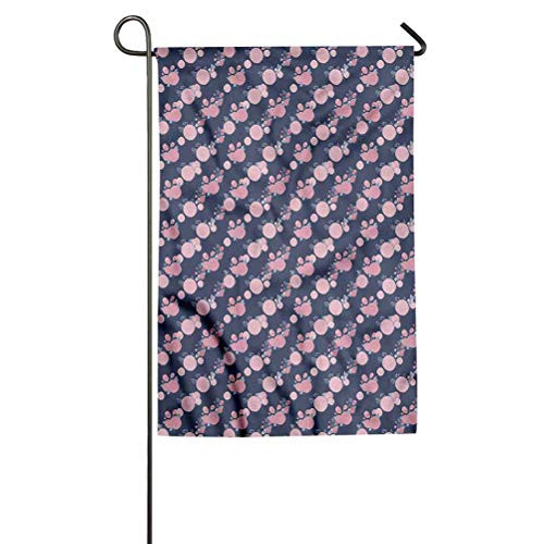 ParadiseDecor Garden Art Yard Flag Outdoor Funny Decorative Flags Pink Asters Romantic 18 inch  W x 27 inch  L
