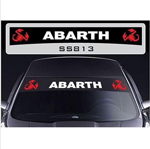 FIAT Abarth Scorpion windscreen Sun Stripe Decal _red Ð Black Ð White_