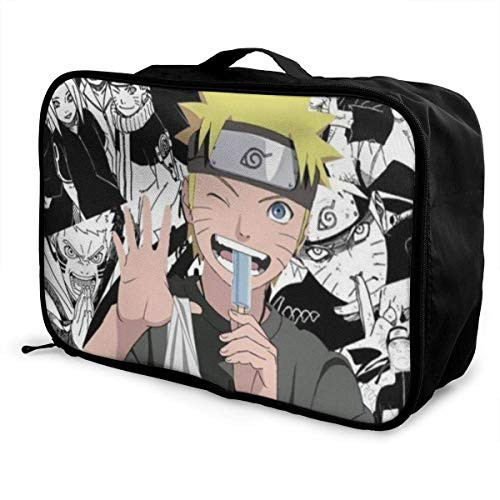 Anime Naruto Travel Luggage Duffel Bag for Women Men Kids_ Waterproof Large Backpack Capacity Lightweight Suitcase Portable Bags