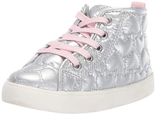 Carter's Girl's Marlie High_Top Sneaker_ Silver_ 7 M US Toddler