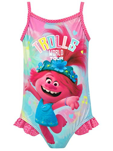 DreamWorks Trolls Girls' Poppy Swimsuit Multicoloured Size 7