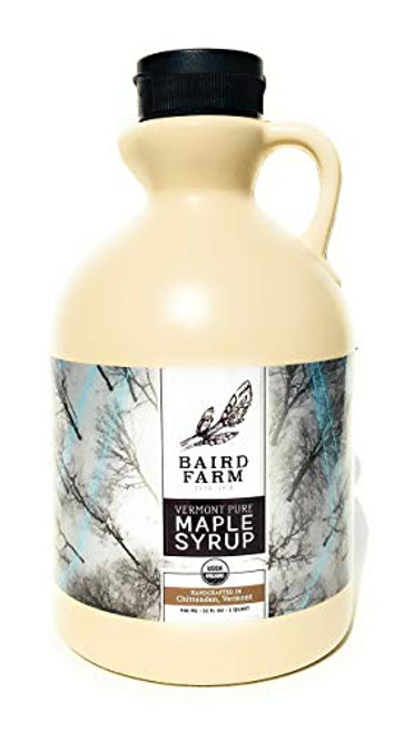 Baird Farm Organic Vermont Pure Maple Syrup Quart _32oz_ Grade A Medium _ Amber Color with Rich Taste