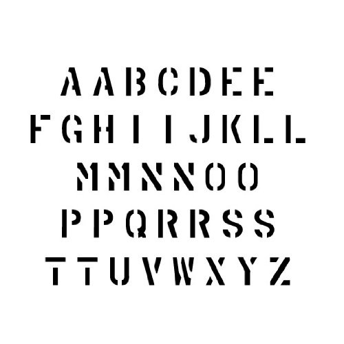Military Letter Stencil Set _ 1 inch Font _ 10 mil _ Paint Stencils for Labels and Wall Signs