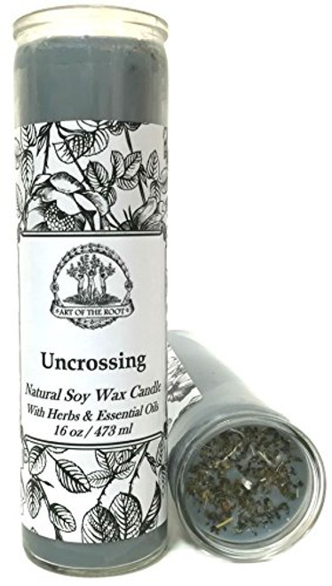 Art of the Root Uncrossing 7 Day Soy Herbal  and  Scented Spell Candle _Fixed_ for Negativity_ Spells_ Curses_ Jinxes_ Hexes  and  Crossed Conditions Wiccan Pagan Conjure Hoodoo