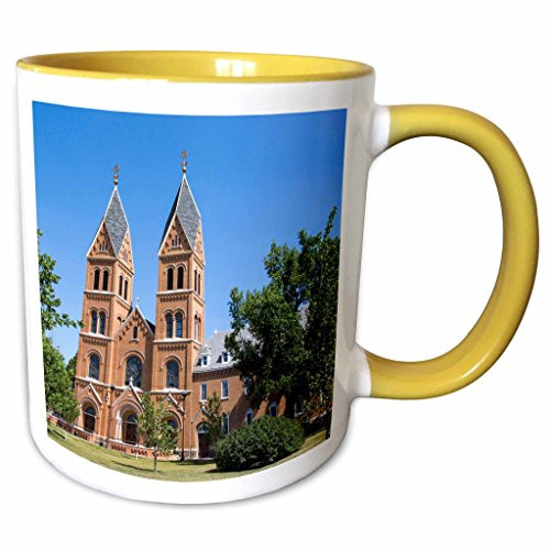 3dRose Danita Delimont - Abbeys - Assumption Abbey, Richardton, North Dakota, USA - US35 CHA0284 - Chuck Haney - 15oz Two-Tone Yellow Mug (mug_145590_13) 3dRose Danita Delimont - Abbeys - Assumption Abbey, Richardton, North Dakota, USA - US35 CHA0284 - Chuck Haney - 15oz Two-Tone Yellow Mug (mug_145590_13)