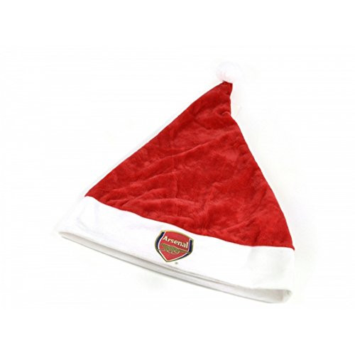 Arsenal FC Official Soccer Crest Supersoft Santa Hat _One Size_ _Red White_