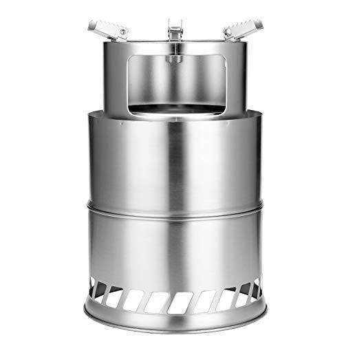 Roeam Wood Stove_Outdoor Camping Stove Camp Wood Stove Portable Foldable Stainless Steel Burning Backpacking Stove for Outdoor Hiking Picnic BBQ