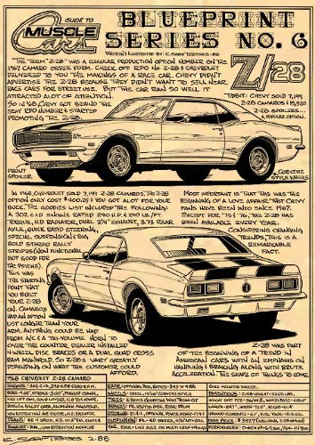 K. Scott Teeters _ Illustrated Corvette Series 1968 Z28 Chevrolet Camaro Art Print