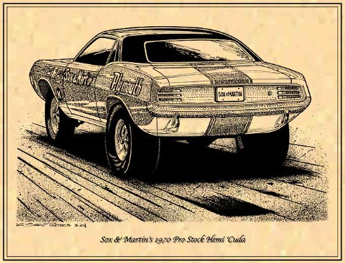 Sox  and  Martin 1970 Pro Stock Plymouth Hemi Cuda _ Rear View