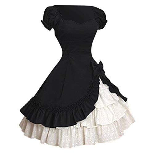 Women's Dresses_Venfamo Cap Sleeve Bow Tie Ruffle Dress Medieval Gothic Lolita Mini Dress Princess Dress Women's Dresses_Venfamo Cap Sleeve Bow Tie Ruffle Dress Medieval Gothic Lolita Mini Dress Princess Dress