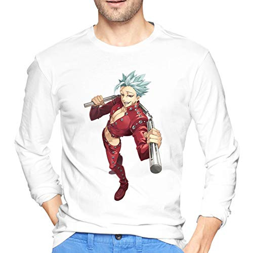 FXNOW Mens Tops Tee Ban The Seven Deadly Sins Long Sleeve T Shirts White