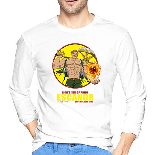 FXNOW Mens Tops Tee Escanor_The Seven Deadly Sins Long Sleeve T Shirts White