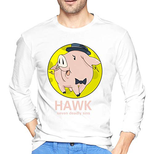 FXNOW Mens Tops Tee Hawk Seven Deadly sins Long Sleeve T Shirts White