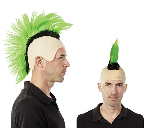 P 'tit Clown  31391 Ridge Punk Wig  One Size  Black Green