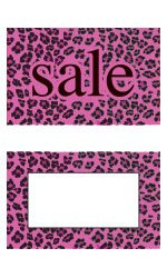 25 Signs Medium Boutique Pink Leopard Paper SALE Sign Cards 7 inch H x 11 inch W
