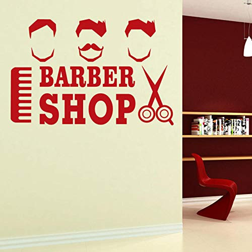 zrisic Wall Stickers Man Barber Shop Wall Decal Haircut Chop Bread Vinyl Wall Art Decor Windows Decoration Mural R 38x58cm