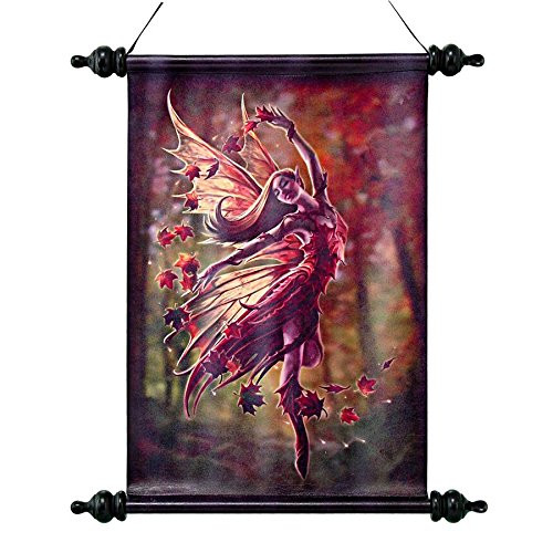Design Toscano Autumn Fairy Canvas Wall Scroll by artist Anne Stokes