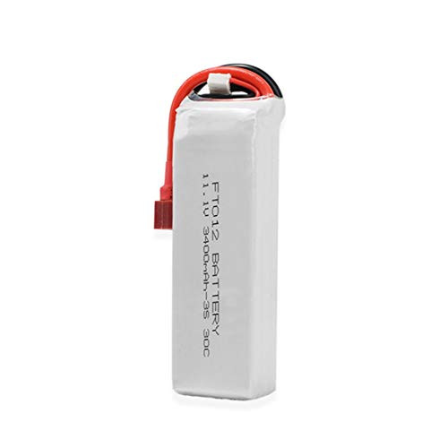 Compatible with Feilun FT012 Huanqi 734 RC Boat Upgrade Boat 11.1V 3400mAH 3S Battery Part _White_ 108x34x25mm_