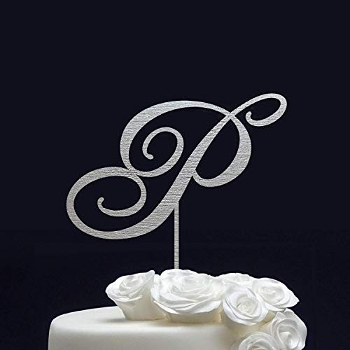 Personalized Cake Topper for Wedding _ Monogram Cake Topper Gold _ Wedding Cake Topper Letter P _ Custom Cake Topper _ Initial Cake Topper