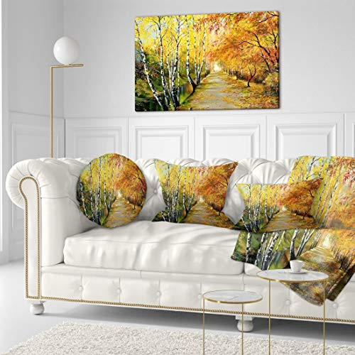 Designart PT6211-40-20 "Beautiful Fall Forest Landscape" Canvas Art Print, Yellow, 40x20" Designart PT6211-40-20 "Beautiful Fall Forest Landscape" Canvas Art Print, Yellow, 40x20"