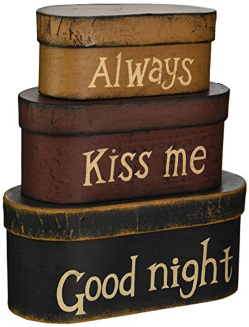 Your Heart's Delight Always Kiss Me Good Night Nesting Boxes, 8 by 3-1/2 by 3-1/2-Inch Your Heart's Delight Always Kiss Me Good Night Nesting Boxes, 8 by 3-1/2 by 3-1/2-Inch