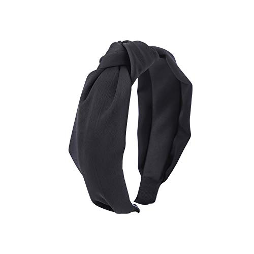 Solid Color Stain Headband for Women Girls Casual Shiny Top Cross Knot Hair Bands Hoop Bezel Hairbands Hair Accessories_G