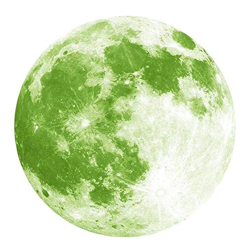 JYKFJ DIY Wall Stickers 3D Moon Fluorescent Mural Stickers Decoration Removable Wallpaper Decal for Home Living Room Bedroom Bathroom Kitchen Decoration 30cm