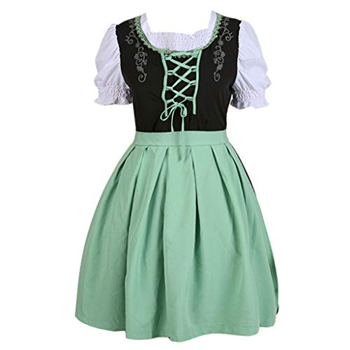 Women Oktoberfest Costume Girl Bavarian German Dirndl Maiden Dress Carnival Halloween Cosplay Party Waitress Clothes _L_ Green_ Women Oktoberfest Costume Girl Bavarian German Dirndl Maiden Dress Carnival Halloween Cosplay Party Waitress Clothes _L_ Green_