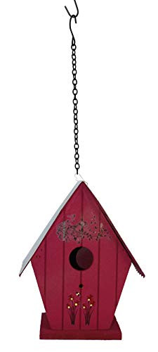 Harvey J Pink Birdhouse with Tin Roof