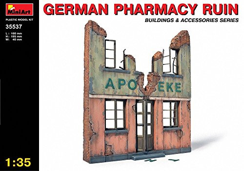 MiniArt Models 1 35 German Pharmacy Ruin Building with bonus figure set by Dragon Models