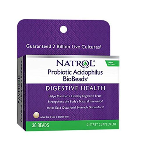 Natrol Probiotic Acidophilus BioBeads, 30 Beads (Pack of 2)