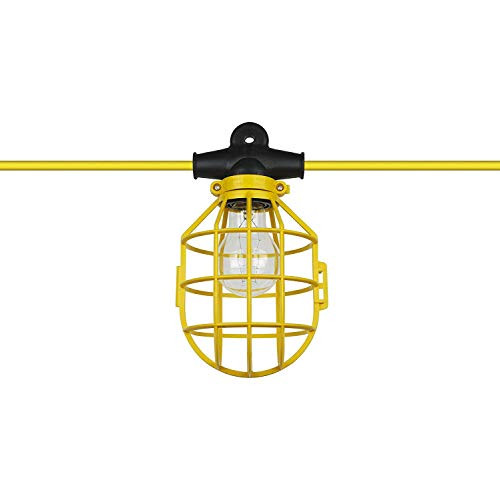 Triangle Bulbs 50 Foot 5 Bulb Incandescent Temporary Portable String Work Light Lighting_ Yellow _50 Foot_