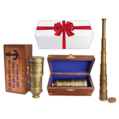 Victorian Marine Pirate Monocular Telescope for Kids and Adults_ Handheld Brass Telescope 25x30 Zoomable Portable Pirate Spyglass for Cruise Ship Travel Watching Games Hiking Hunting and Gift Victorian Marine Pirate Monocular Telescope for Kids and Adults_ Handheld Brass Telescope 25x30 Zoomable Portable Pirate Spyglass for Cruise Ship Travel Watching Games Hiking Hunting and Gift