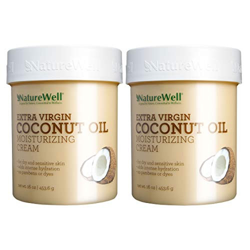NatureWell Extra Virgin Coconut Oil Moisturizing Cream, 16 oz. Pack of 2