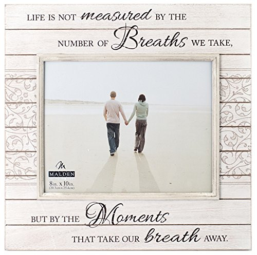 Malden International Designs Sun Washed Woods Moments Distressed White Picture Frame, 8x10, White