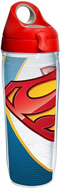 Tervis 1232398 Superman - Logo Tumbler with Wrap and Red with Gray Lid 24oz Water Bottle, Clear Tervis 1232398 Superman - Logo Tumbler with Wrap and Red with Gray Lid 24oz Water Bottle, Clear