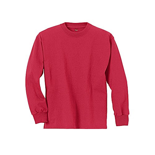 Hanes Youth ComfortSoft Tagless Long-Sleeve T-Shirt Deep Red