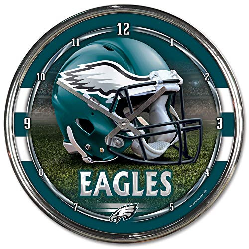 NFL Philadelphia Eagles Chrome Clock  12 inch x 12 inch