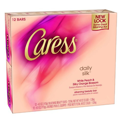 Caress® Daily Silk® 4 oz Beauty Bar White peach  and  Silky Orange blossom - 12-Pack