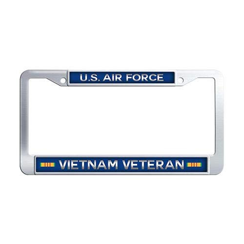Framespolish US Air Force Vietnam Veteran License Plate Frame Holder Stainless Steel Car Plate Frame
